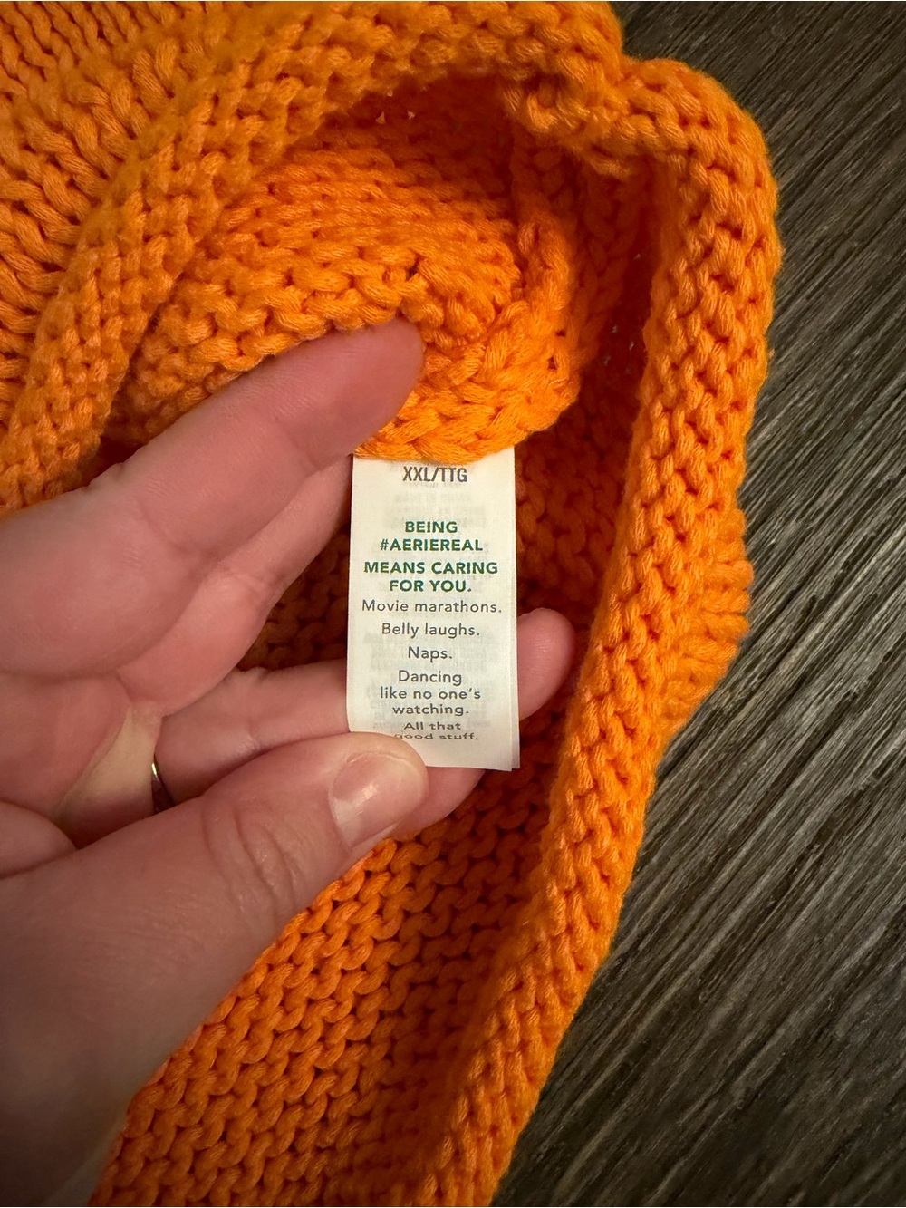 Women's Aerie Loose Knit Cropped Off the Shoulder Sweater in Orange Pop Size XXL - Picture 4 of 7